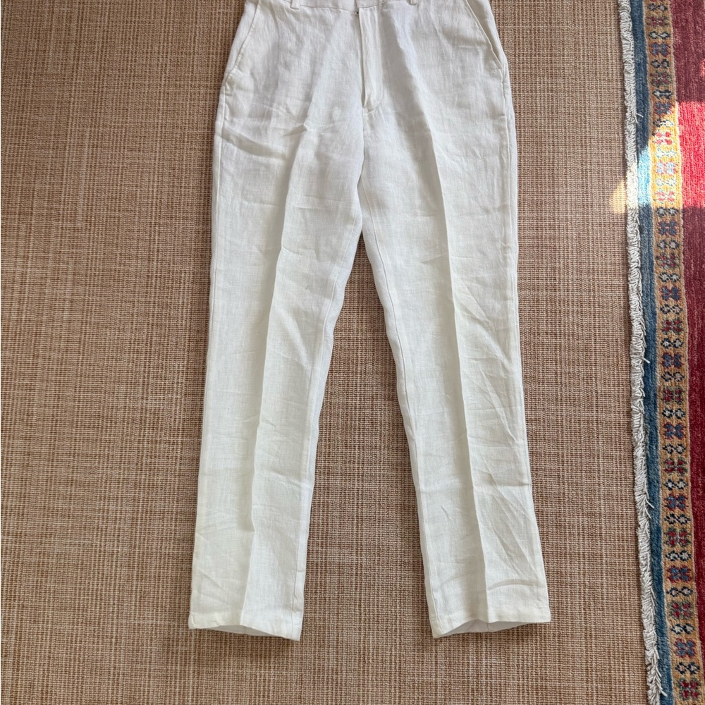 Women's White Linen Trousers – Lightweight Summer Pants